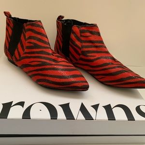 Zebra print booties